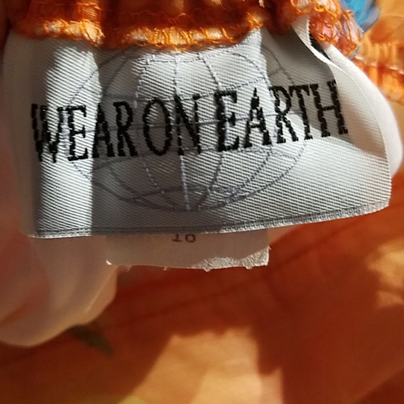 New Wear On Earth Orange Sheer Skirt Sz 18 - Picture 5 of 6